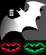 🦇 silver colorful led batman light: remote control projection nightlight for bedroom/ktv/corridor/wall - perfect batman gift for men логотип