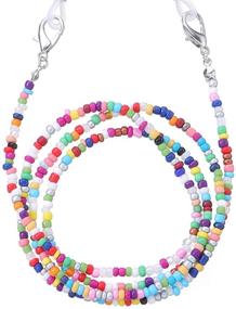 img 4 attached to 💃 Yeedamy Mask Lanyard Chain Holder: Stylish Beaded Necklace for Girls and Women (2pcs)