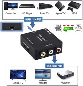 img 3 attached to Преобразователь HDMI в RCA Wonlyus: 1080P HDMI в 3RCA CVBs Композитный видео аудио адаптер для различных устройств - ТВ-приставка, Roku, Chromecast, Apple TV, ПК, ноутбук, Xbox, HDTV, DVD.