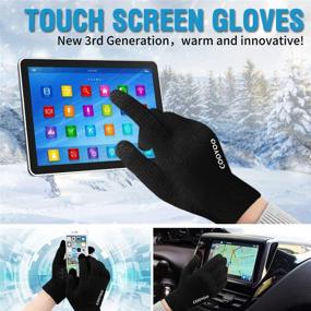 img 3 attached to 🧤 Enhance Your Running Experience with COOYOO Touchscreen Running Anti-Slip Silicone Men's Gloves & Mittens