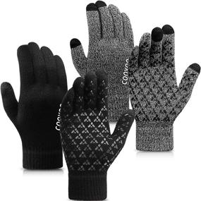 img 4 attached to 🧤 Enhance Your Running Experience with COOYOO Touchscreen Running Anti-Slip Silicone Men's Gloves & Mittens