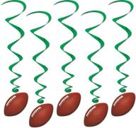 🏈 beistle football hanging swirls: decorate with style - 5 pcs in 1 pack, brown/green/white logo