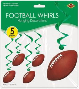 img 3 attached to 🏈 Beistle Football Hanging Swirls: Decorate with Style - 5 Pcs in 1 Pack, Brown/Green/White