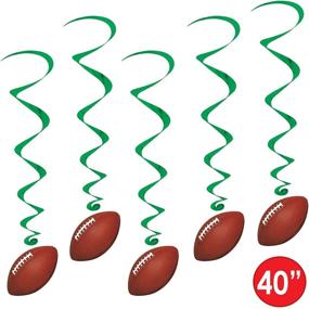 img 2 attached to 🏈 Beistle Football Hanging Swirls: Decorate with Style - 5 Pcs in 1 Pack, Brown/Green/White