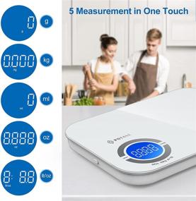 img 1 attached to Precision and Convenience: POTANE Digital Food Scale | 22lb Rechargeable Kitchen Scale for Cooking and Baking | Accurate Measurements in 1g/0.1oz Increments | Sleek Tempered Glass Design | Large Backlit LCD Display (White)