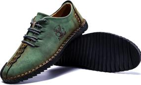 img 1 attached to Leather Loafers Hand Stitching Breathable Numeric_8 Men's Shoes