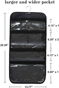 img 3 attached to 🧳 WODISON Black Foldable Clear Hanging Travel Toiletry Bag Cosmetic Organizer Storage