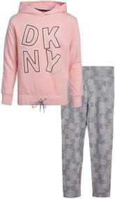 img 4 attached to DKNY Girls Leggings Set Sweatshirt Girls' Clothing
