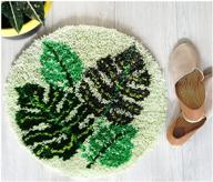 🎁 renniw latch hook rug kits - easy diy rug making, modern design, great gift for beginners (green, large size) logo