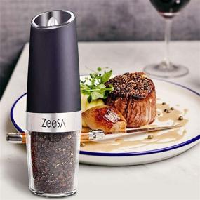 img 3 attached to 🧂 Refillable Electric Salt and Pepper Grinder Set - Battery Operated, Automatic Pepper Grinder with Gravity Mill, Equipped with Light