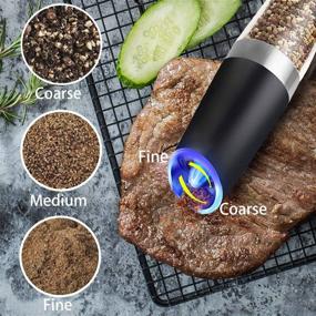 img 1 attached to 🧂 Refillable Electric Salt and Pepper Grinder Set - Battery Operated, Automatic Pepper Grinder with Gravity Mill, Equipped with Light