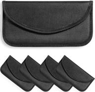 4-pack faraday bags with rfid protection – phone signal blocking bags for car 📱 key fobs, gps, anti-tracking | shielding pouch wallets for cell phone privacy & card safety logo