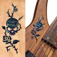 skull black pearl sticker guitar logo