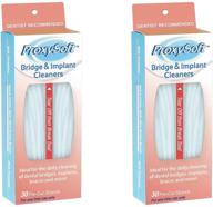 proxysoft dental floss threaders for bridges and implants - optimal oral hygiene with extra-thick proxy brush - bridge and implant cleaners (2 packs) logo