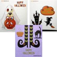 🎃 reusable halloween-themed swedish dishcloths – set of 3, eco-friendly & absorbent cleaning cloths logo