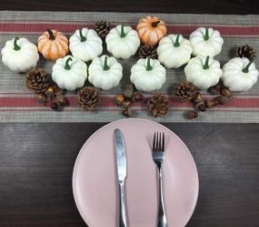 img 1 attached to Harvest Fall Decor: 10 Pcs White Foam Pumpkins for Autumn & Halloween