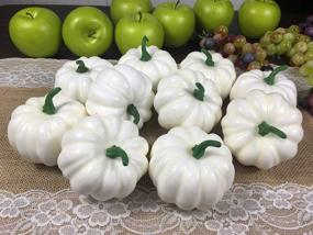 img 3 attached to Harvest Fall Decor: 10 Pcs White Foam Pumpkins for Autumn & Halloween