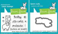 🦙 lawn fawn winter alpaca clear stamp and die set - includes lf981 (stamp) & lf982 (die) - bundle of 2 - enhanced seo logo