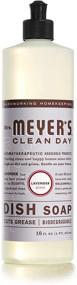 img 4 attached to 🐇 Cruelty-Free Lavender-Scented 16 oz Bottle of Mrs. Meyer's Clean Day Dishwashing Liquid Dish Soap