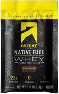 🍫 ascent native fuel chocolate whey protein powder - 15 single serving packets logo
