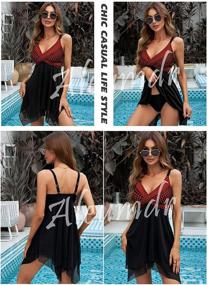 img 3 attached to Aleumdr Printed Tankini Swimdress Swimwear Women's Clothing