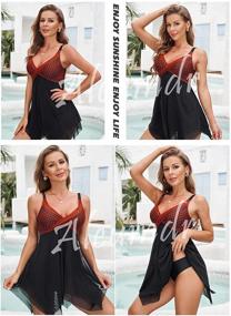 img 1 attached to Aleumdr Printed Tankini Swimdress Swimwear Women's Clothing