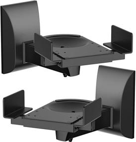 img 4 attached to WALI Dual Side Clamping Bookshelf Speaker Wall Mounting Bracket for Large Surrounding Sound Speakers, 55 lb Capacity, Black (SWM201)