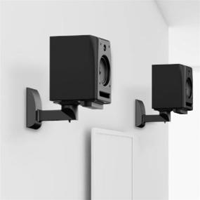 img 3 attached to WALI Dual Side Clamping Bookshelf Speaker Wall Mounting Bracket for Large Surrounding Sound Speakers, 55 lb Capacity, Black (SWM201)