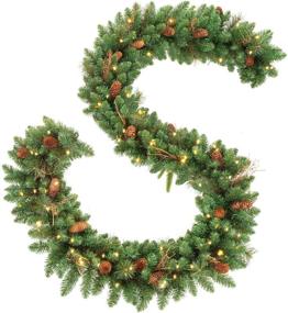 img 4 attached to 🎄 OasisCraft 9FT Prelit Christmas Garland with Pine Cones: Outdoor & Indoor Holiday Decoration