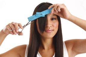 img 1 attached to 👨 Enhanced CreaClip Bangs & Scissors - Featured on Shark Tank - Fringe & Bangs Trimming, DIY Cutting Clip Comb Hairstyle Tool, Bangs Cut Hairstyling Salon Kit DIY+