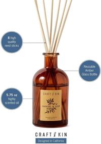 img 1 attached to 🌸 Jasmine & Lily Scent Reed Diffuser Set – 8 Rattan Scented Stick Diffuser Reeds, All-Natural Essential Oil in an Elegant Amber Glass Vase (5.75oz) – Provides Continuous Fragrance