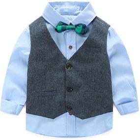 img 3 attached to 👔 Little Dressy Pieces: Cotton Clothes for Boys with Style