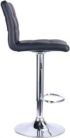 img 2 attached to 🐆 Leopard Black Modern Square PU Leather Adjustable Bar Stools with Back - Set of 2, Counter Height Swivel Stool: Sleek and Stylish