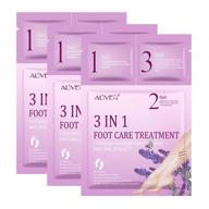 👣 revive tired, rough feet with 3 pack foot peel mask - ultimate care for dry cracked feet, dead skin & calluses, and rough heels - get baby soft feet with foot mask socks moisturizing - suitable for women & men (lavender) logo