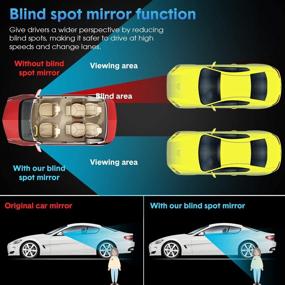 img 1 attached to Enhance Your Driving Safety with 4 Pieces Rectangle Car Blind Spot Mirrors - Wide Angle 360 Degree Glass Convex Spot Frameless Adjustable Self-adhesive Mirrors