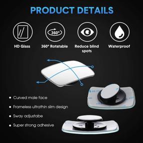 img 2 attached to Enhance Your Driving Safety with 4 Pieces Rectangle Car Blind Spot Mirrors - Wide Angle 360 Degree Glass Convex Spot Frameless Adjustable Self-adhesive Mirrors