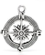 housweety silver compass pendants 30x25mm logo