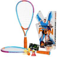 🏸 speedminton sm01-fun-10 fun set - all-in-one outdoor game - beach ball, spike ball, badminton alternative - includes 1 heli and 1 fun speeder - ideal for beach, park, or backyard fun logo