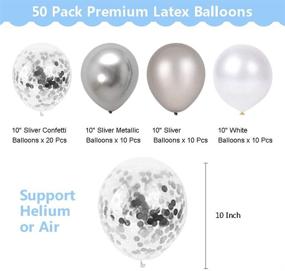 img 3 attached to 🎈 50-Piece Silver Confetti Chrome Metallic Balloons Set - ANYFEEL Premium Latex Glitter Balloons for Parties, 10-Inch White Pearl Helium Balloons Decorations Kit, Ideal for Birthdays, Bachelorettes, Baby Showers, Weddings, Engagements, Bridal Showers, Graduations, and Proposals