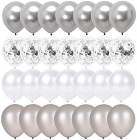 img 4 attached to 🎈 50-Piece Silver Confetti Chrome Metallic Balloons Set - ANYFEEL Premium Latex Glitter Balloons for Parties, 10-Inch White Pearl Helium Balloons Decorations Kit, Ideal for Birthdays, Bachelorettes, Baby Showers, Weddings, Engagements, Bridal Showers, Graduations, and Proposals