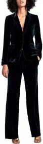img 3 attached to HeLov Button Velvet Blazer Casual Women's Clothing for Suiting & Blazers