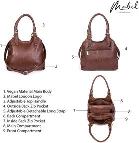 img 2 attached to 👜 Стильные и функциональные: сумки на плечо Mabel с множеством карманов для женщин и кошельки для сумок Хобо.