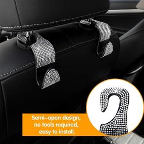 img 3 attached to LivTee Crystal Bling Rhinestone Car Back Seat Headrest Hooks Interior Accessories and Consoles & Organizers