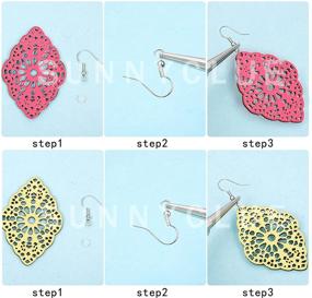 img 1 attached to 🧵 SUNNYCLUE DIY Leather Earrings Making Kit - 7 Pairs of Hollow Leather Earrings with Leather Links Pendants & Jump Rings & Brass Earring Hooks for Jewelry Making, DIY Craft Accessory