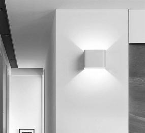 img 2 attached to 🔦 Set of 2 Modern Hard-Wired Wall Sconces - 10W, Lightess, White Up/Down Wall Mount Lights - Metal Mini LED Wall Lamp for Living Room Bedroom Hallway Decor - Cool White, O1182TP