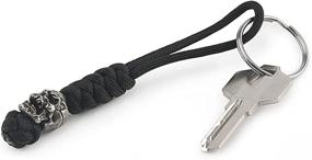 img 2 attached to Premium Handmade Paracord Lanyard Keychain with Skull Beads - Ideal for Knives and Keychains