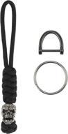 premium handmade paracord lanyard keychain with skull beads - ideal for knives and keychains логотип