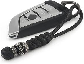 img 3 attached to Premium Handmade Paracord Lanyard Keychain with Skull Beads - Ideal for Knives and Keychains