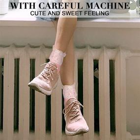 img 1 attached to 🧦 6 Pairs of Frilly Lace Ruffle Ankle Socks - Fashionable Women and Girls Princess Socks