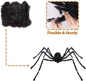 img 2 attached to 🕷️ Pawliss Giant Scary Spider Decorations - 6.6ft/200cm Halloween Spider Outdoor Props, Realistic Fake Large Hairy Spider for Yard